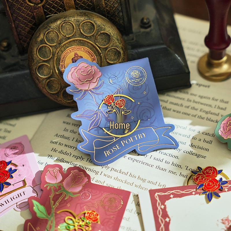 Металлические закладки ZaoMo Серия «Вселенная роз»: Элегантный дизайн с розами для планировщиков и блокнотов
