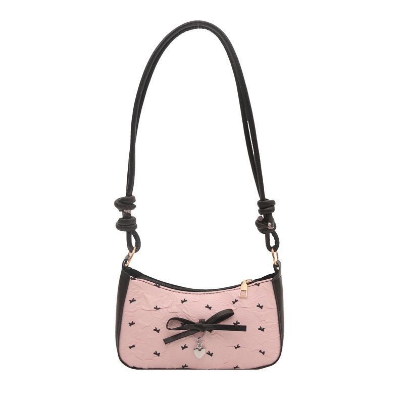 Нишевый дизайн сумка-багет с бантом под мышкой женская 2025 новая модная сумка на плечо через плечо сладкая сумка-багет