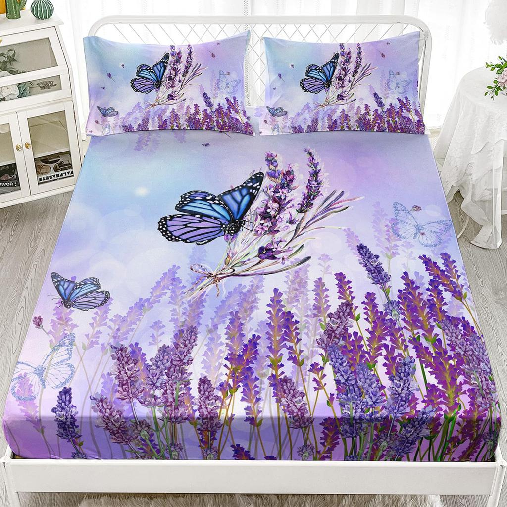 Красивый матрас с узором бабочек, трехпредметный комплект постельного белья с цифровой печатью, для взрослых и детей