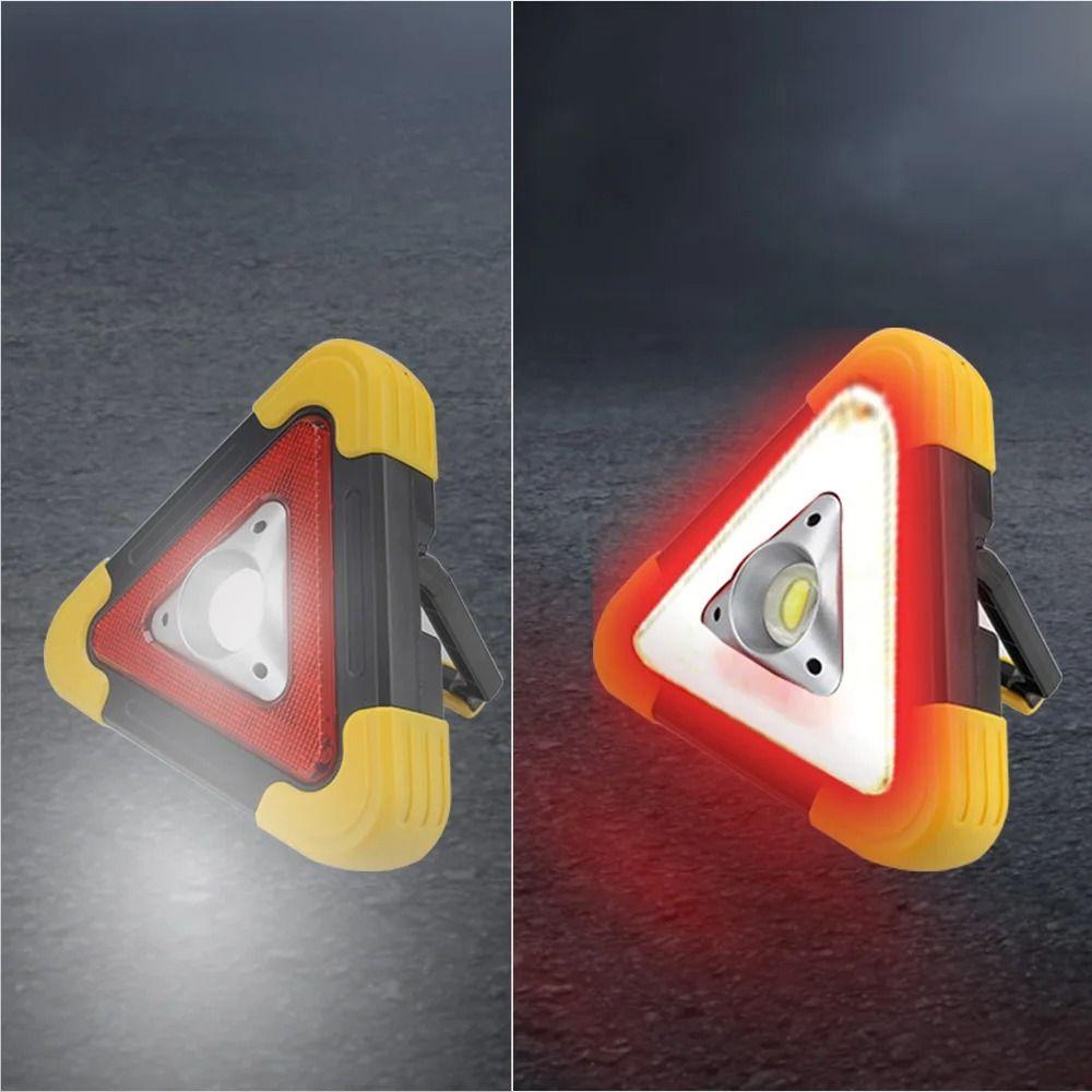 4 Modes Breakdown Alarm Lamp 2-IN-1 Triangle Warning Sign Portable Flashing Light on Hand Outdoor