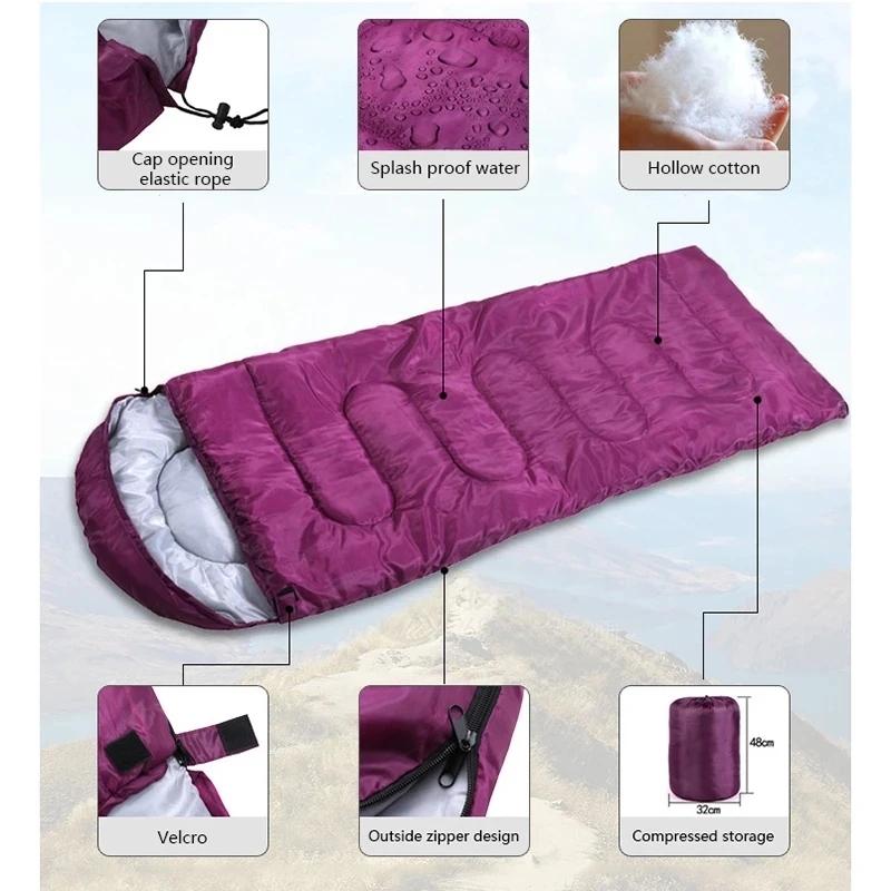 Kantong Tidur Berkemah Сверхлегкий Tahan Air 4 Musim Kantong Tidur Backpacking Amplop Hangat untuk Hiking Bepergian Luar Ruangan