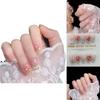 Hand-painted Floral Blush False Nails For Cute And Elegant Look