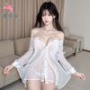 Sexy Sexy Boyfriend Shirt Perspective Chiffon Premium Sense Diamond Suspender Pure Desire