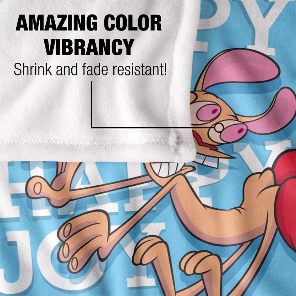 Ren & Stimpy Happy Happy Joy Joy Silky Supersoft Blanket