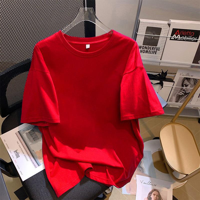 Snake pure cotton short-sleeved t-shirt new short-sleeved red, New Year's Day event men's and women's life clothes