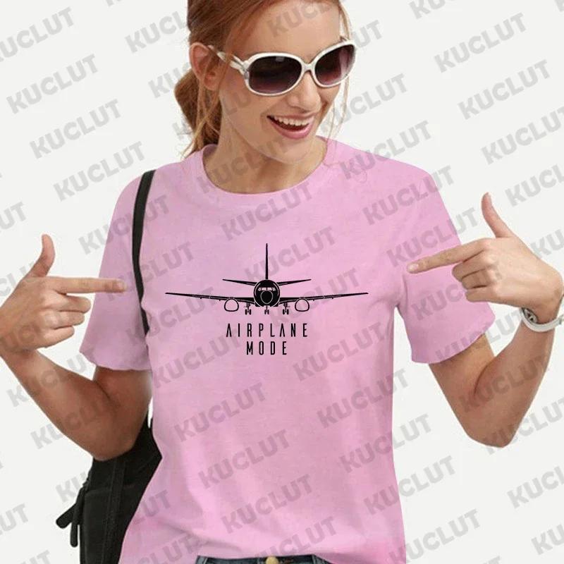 Airplane Mode Shirt For Women Clothing Travel Traveler Tee Shirts Vacation Clothes Pilot Plane Tshirts Short Sleeve Tshirts