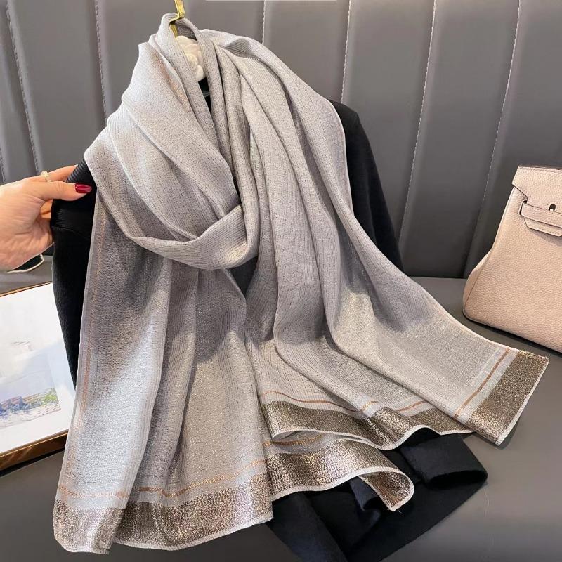 Women S Long Imitation Silk Scarf Warm Fashion Shawl For Autumn Winter