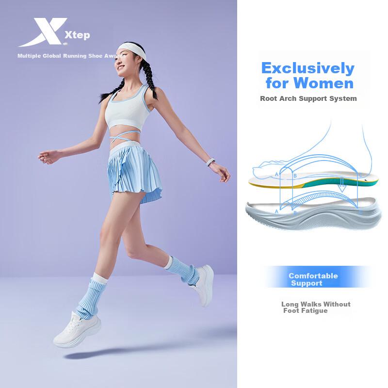 XTEP Women's Running Shoes, Sports Shoes, Summer New Product, Mesh Breathable, Lightweight Shock-Absorbing, Jump Rope Casual Jogging Shoes