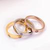 2024 Trendy Stainless Steel Rose Gold Color Love Ring for Women Men Couple Crystal Rings Luxury Brand Jewelry Wedding Ring Gift