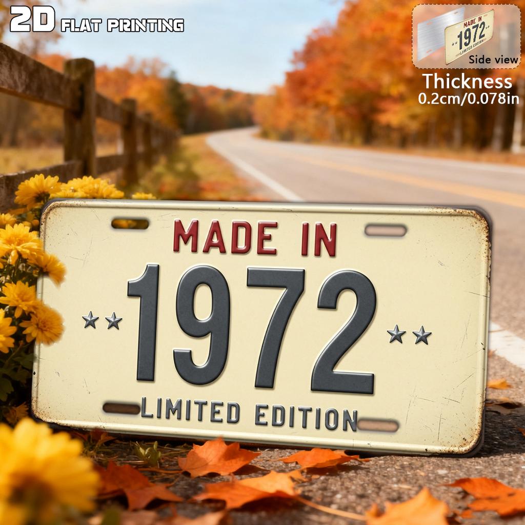 Vintage Distressed Year Number Castle Pattern Slogan License Plate Metal Tin Sign Retro Wall Decor For Bar Cafe Home Garden