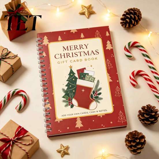 White Elephant Gifts for Teens Merry Christmas Card Book, Sturdy Holiday Greeting Holder, Decorative Gift Money Presenter Wife Girlfriend Mother