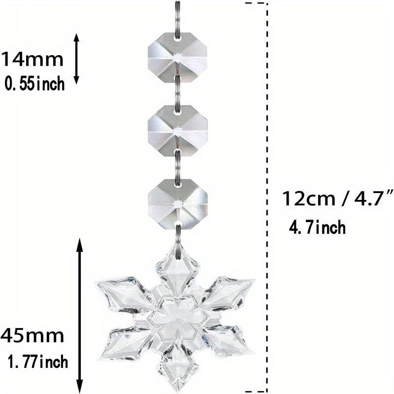 10PCS Snowflake Crystal Christmas Ornaments for Christmas Tree Decorations Hanging Clear Acrylic Snowflake Ornaments 7