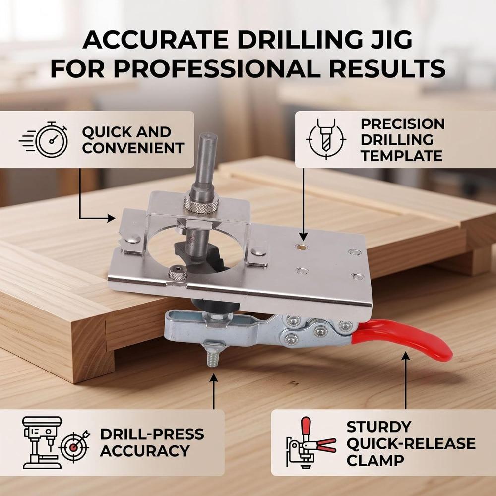 Aluminum Alloy Hinge Drill Jig Accurate Concealed Hinge Jig For Kitchen Cabinet Doors