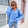 New Autumn and Winter Top: Solid-color Hooded Kangaroo Pocket Long-sleeved Women's Sweatshirt