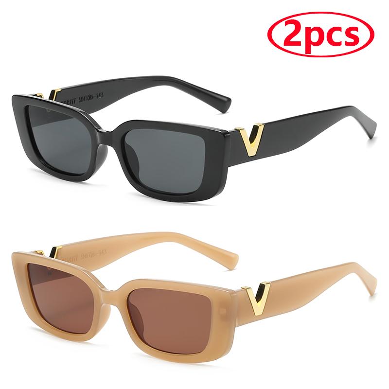 Damen Luxus Vintage Rechteckige Sonnenbrille Kleiner Rahmen Klassisch Quadratisch Schutzbrille Oculos Sonnenbrillen
