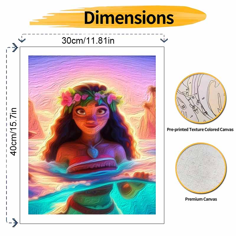 Disney Moana oil painting art handmade diy painting home decoration gift