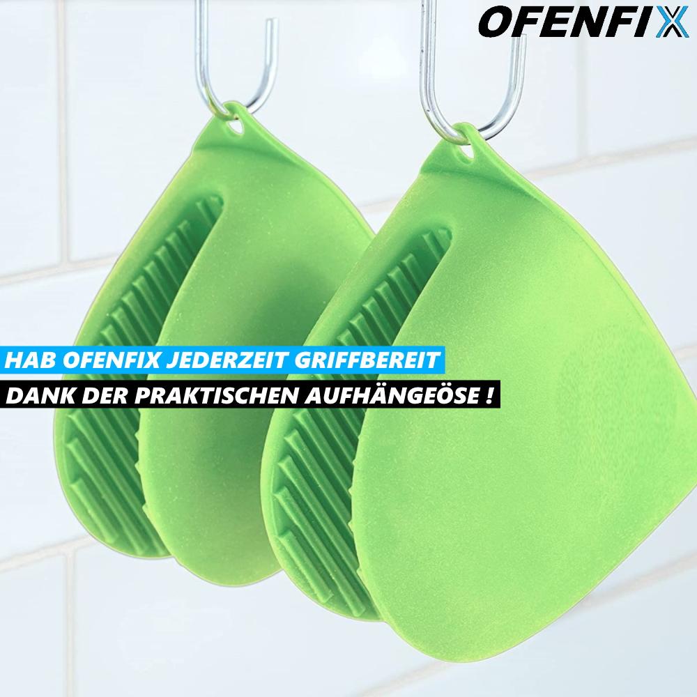 OFENFIX Oven Gloves Pot Holders Oven Gloves Cooking Gloves Silicone [2 Pcs]