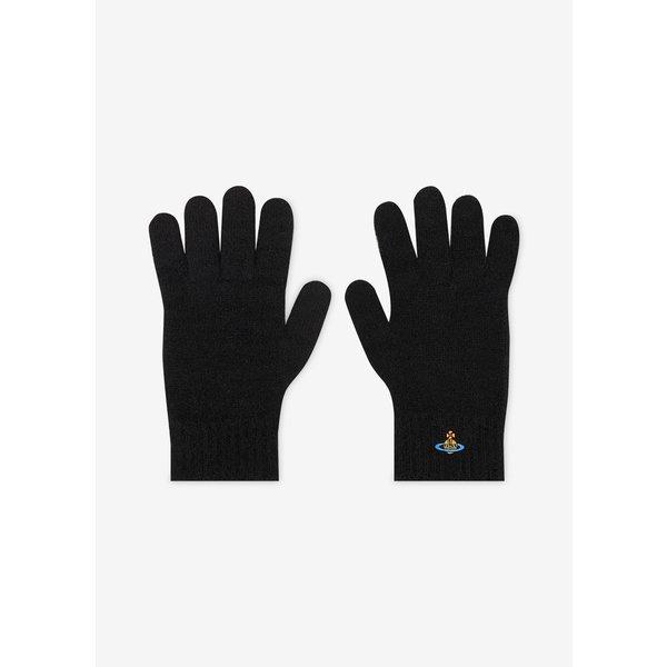 Черные перчатки Vivienne Westwood с логотипом Orb 8202003b K006a N401
