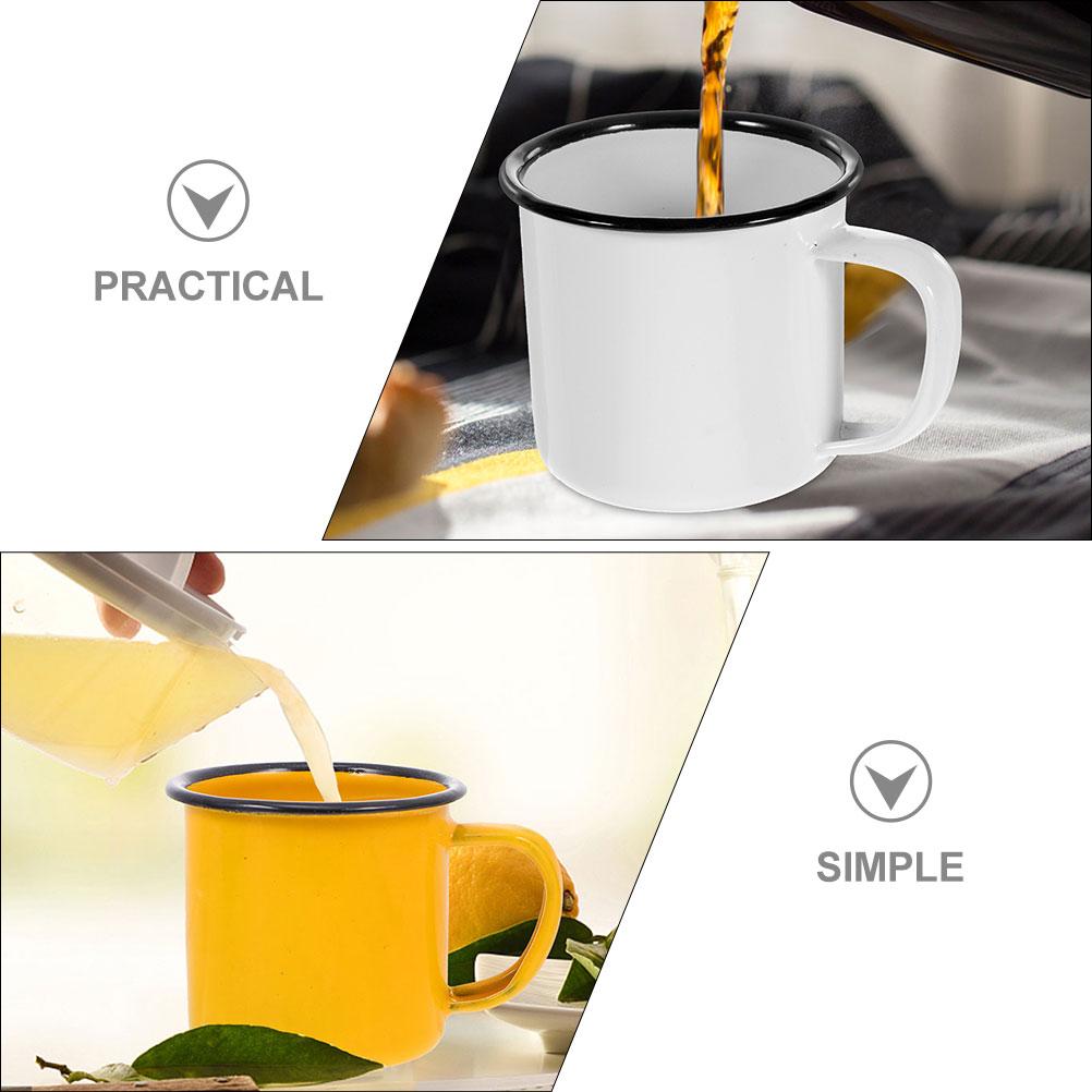4 Pcs Travel Cup Retro Enamel Mug Water Coffee Set Old Style Office Breakfast Mugs