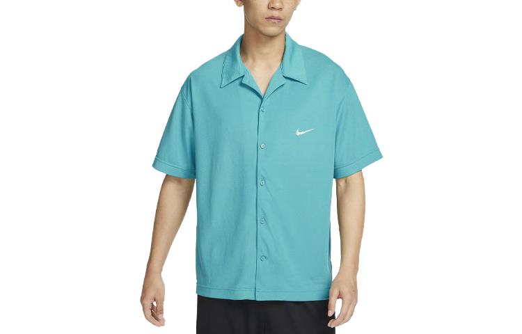 Nike Dri Fit Shirts Men's Cyan Lapel Moderate Shirt FB6985-367