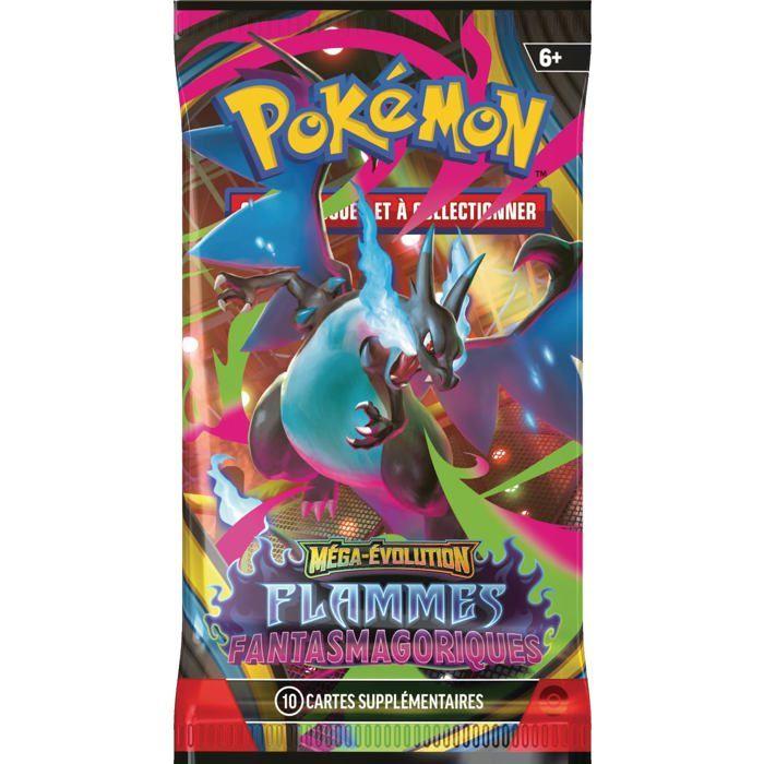 Блистер из 3 бустеров - POKEMON - Мега-Эволюция – Призрачное Пламя - 1 блестящая промо-карта - Цвет синий - С 3 лет