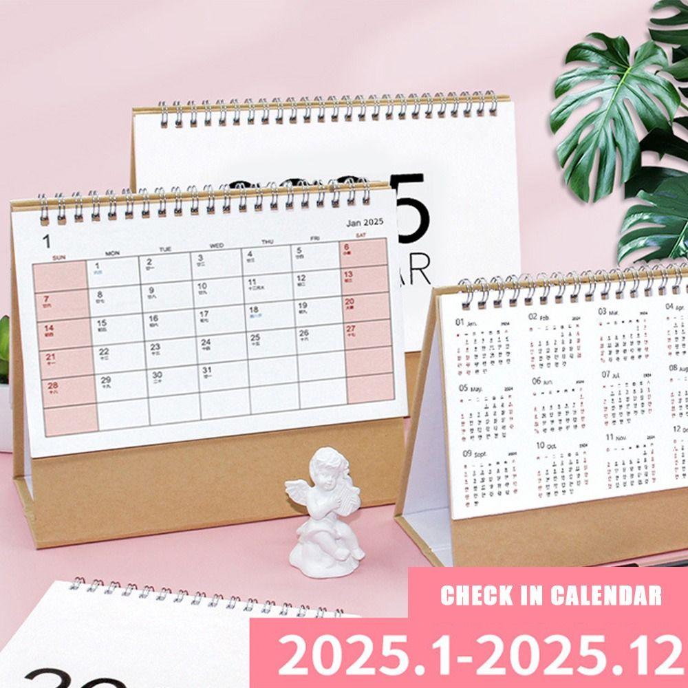 Многофункциональный планировщик, органайзер для календаря на 2025 год, модный настольный бумажный календарь для домашнего офиса