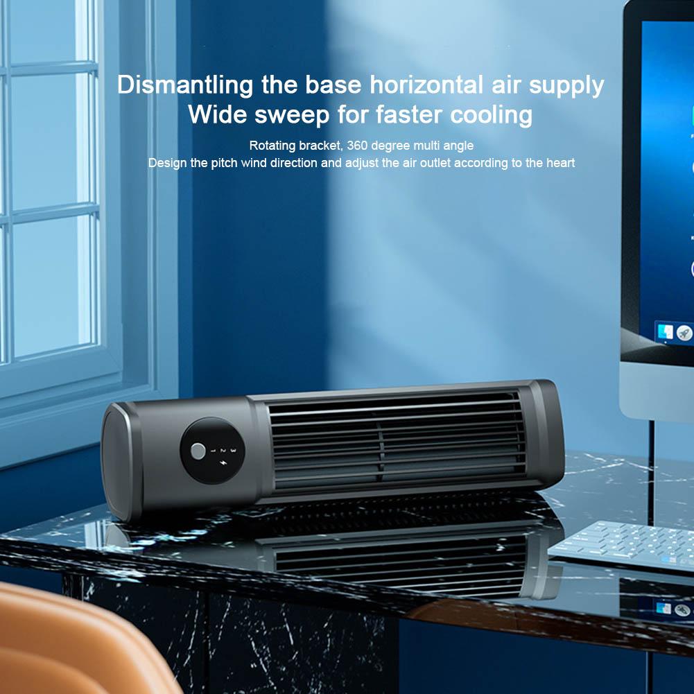 USB-перезаряжаемый вентилятор для лета с 3 скоростями и вертикальным/горизонтальным потоком воздуха для использования на улице и в помещении