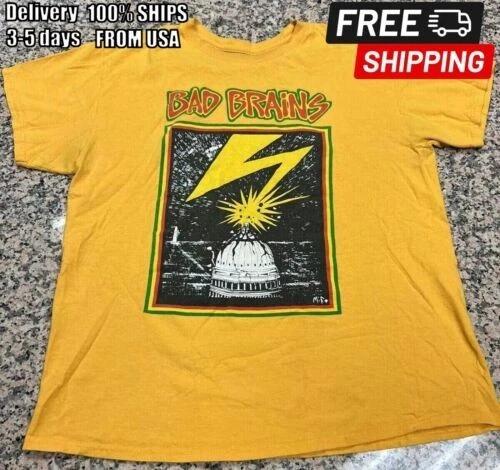 VTG Bad Brains Shirt 1980's Concert Shirt Classic Yellow Unisex S-