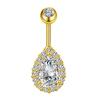 Stainless Steel Zircon Navel Ring Colorful Body Piercing Jewelry Fashion Belly Button Ring  Girl