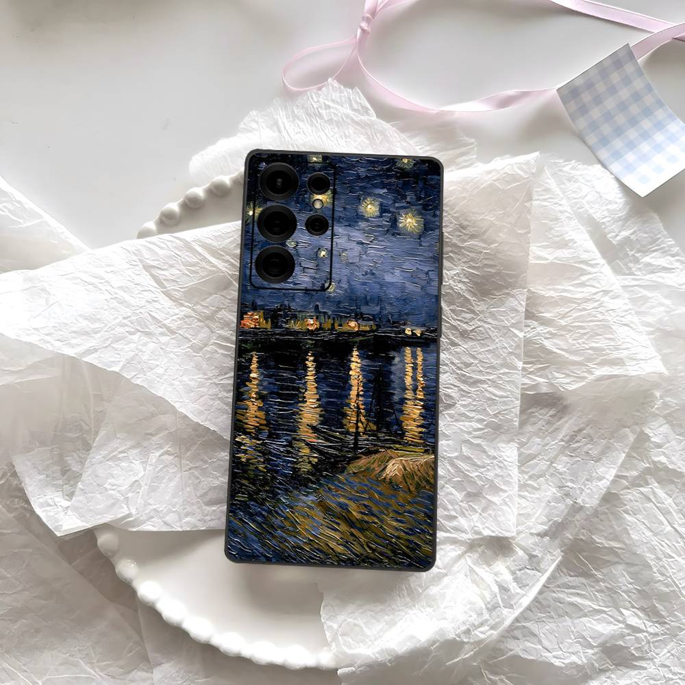 Чехол для телефона с картиной Ван Гога маслом для Samsung S 24 Fe 25 Ultra Plus 20 Lite 21 30 22 23 24 22 Ultra 5G Fundas