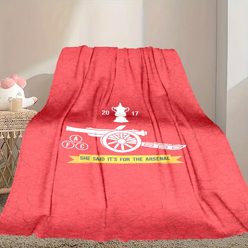1pc Cozy Print Blanket, Football Club Blanket Appropriate for Home Picnic and Travel Adventures