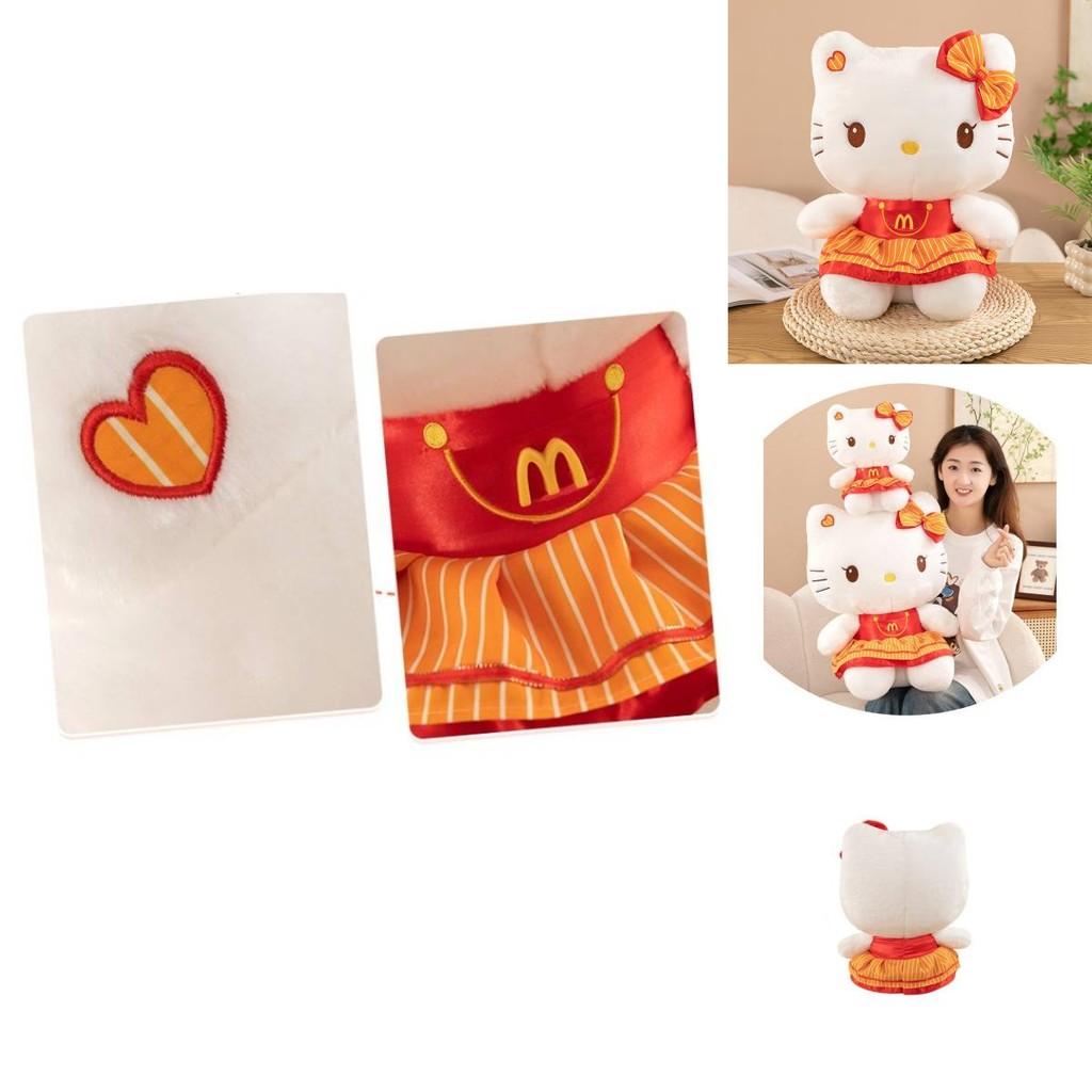 Очаровательная плюшевая кукла Китти в очаровательном красном платье, идеально подходящая для детских коллекций