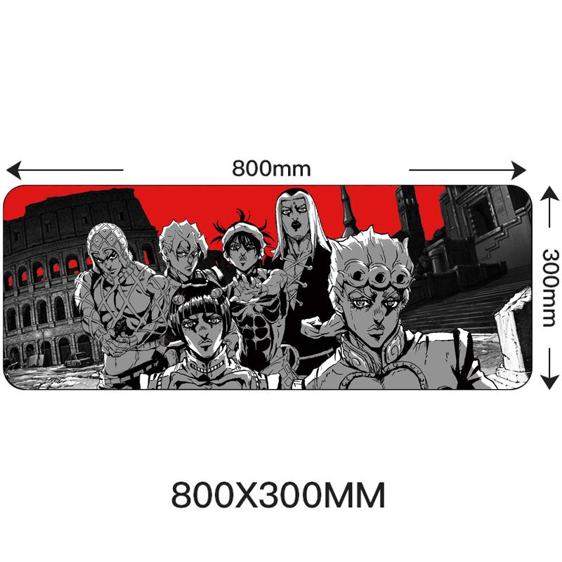 Большой игровой коврик для мыши 80x30 см с запирающимся краем, аниме, компьютерный резиновый коврик для мыши для JOJO Bizarre Adventure, 31,49 "x 11,81"