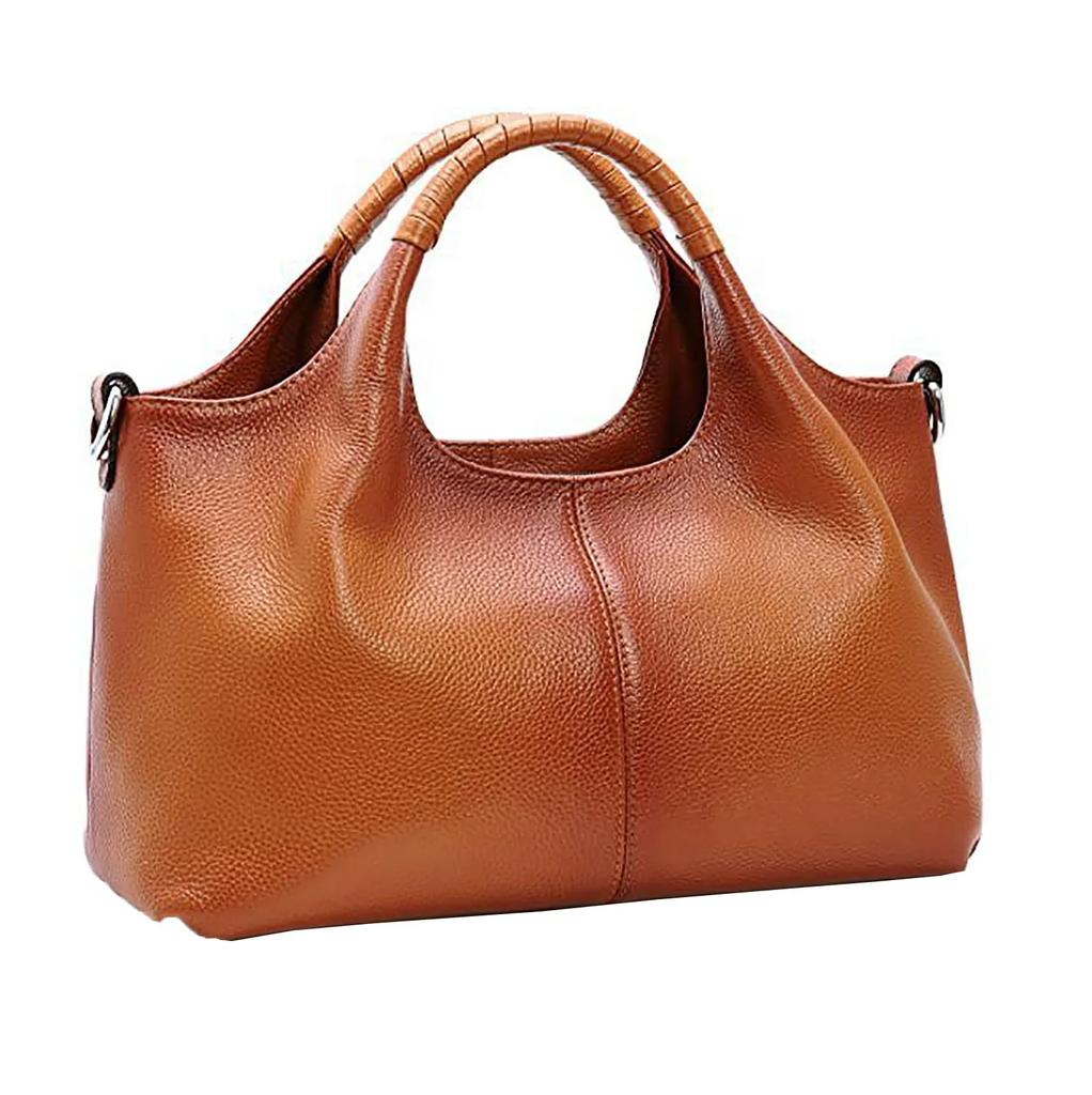 New Casual Large Capacity Women's Handbag and Multifunctional Soft Leather Sloping Shoulder Handbag