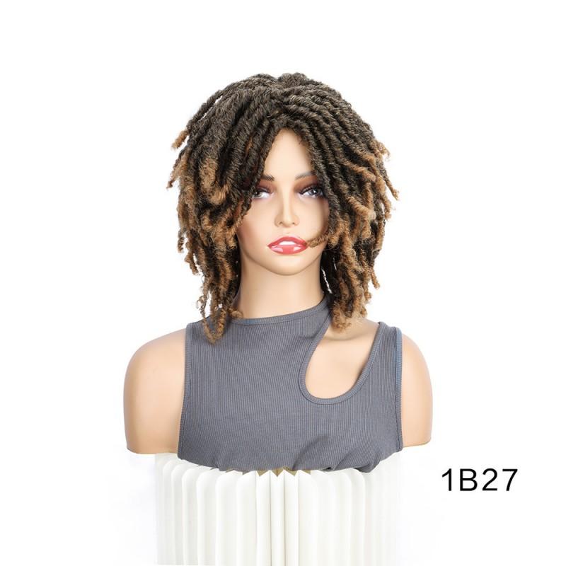 Short Curly Dreadlock Wig Cap Women - Synthetic Hair With Side Bang Heat Resistant Any Face Shape