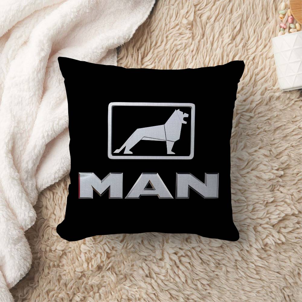 M-Man Truck Logo Pillow Gifts Home Office Furnishings Bedroom Sofa Car Cushion Cover Case 45X45Cm