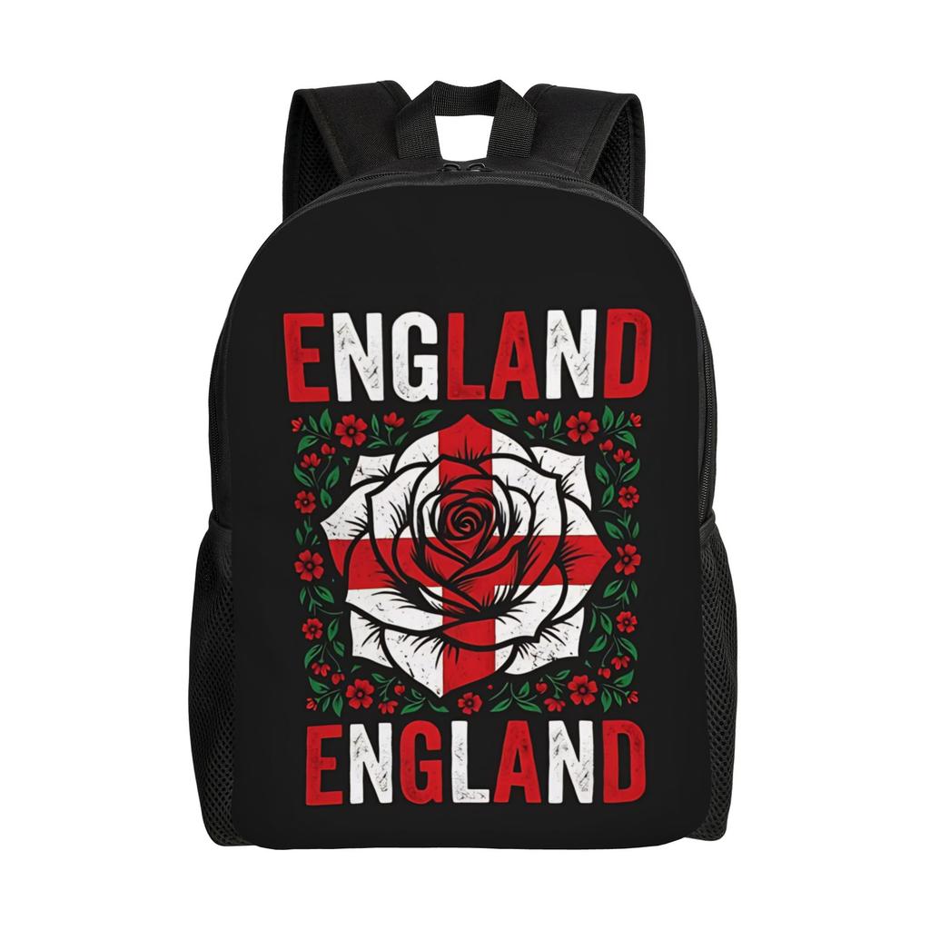 England Rose Vintage Cross Flag Backpack Ladies Sporty Daily mochila Large Capacity Laptop Bag Back To School Season
