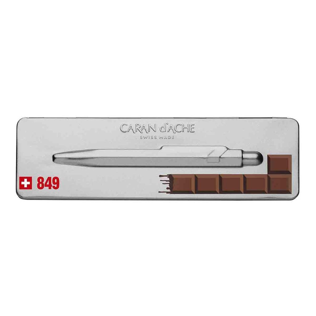 Шариковая ручка Caran 849 Popline Totally Swiss с корпусом цвета шоколада F d'Ache NF0849-752, размер 128 мм, ударный тип, чернила черные, (тонкий кончик 0,9 мм)/15.2г