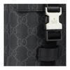 Gucci Кросс-боди сумка на плечо из холста с кожаной отделкой, дополнительная мини-сумка мужская черная 816954-FAD8C-1049