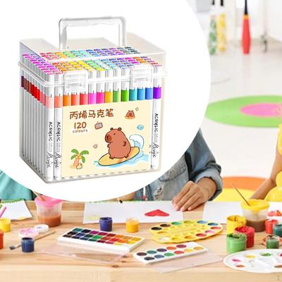 120 шт. Акриловые маркеры с футляром для переноски Художественные принадлежности для детей и взрослых Рисование