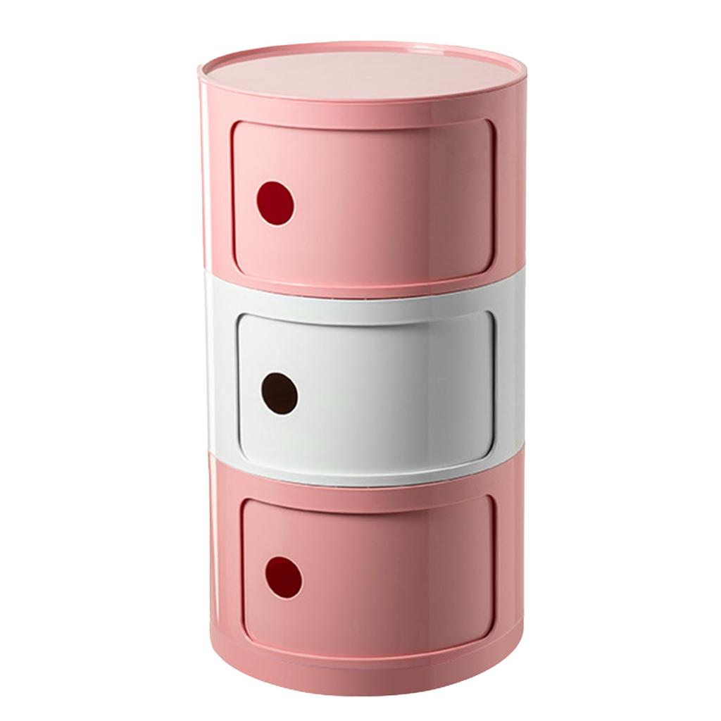 Bedside Table Nordic Style Color Matching Large Capacity Round Bedside Storage Cabinet for Bedroom