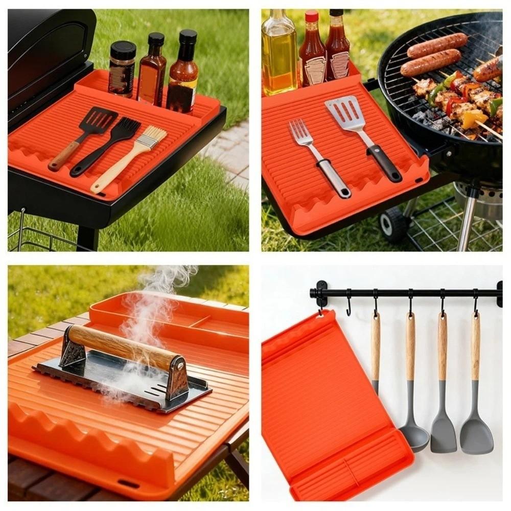 BBQ Accessories Heat-resistant Silicone BBQ Mat Non-Stick Multi-functional BBQ Tool Mat Large Grill Mat Baking
