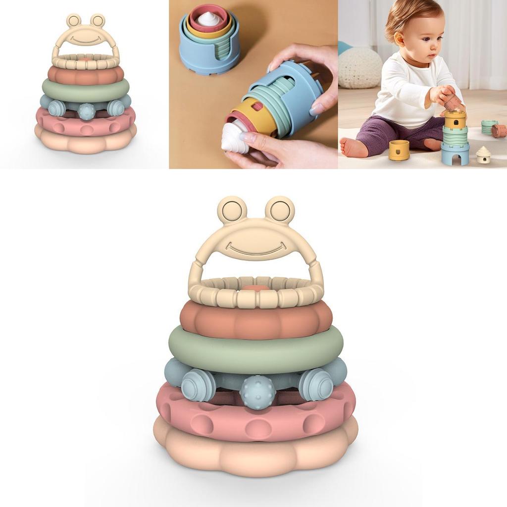 Монтессори пирамидка для детей Силиконовый сенсорный развивающий игровой набор