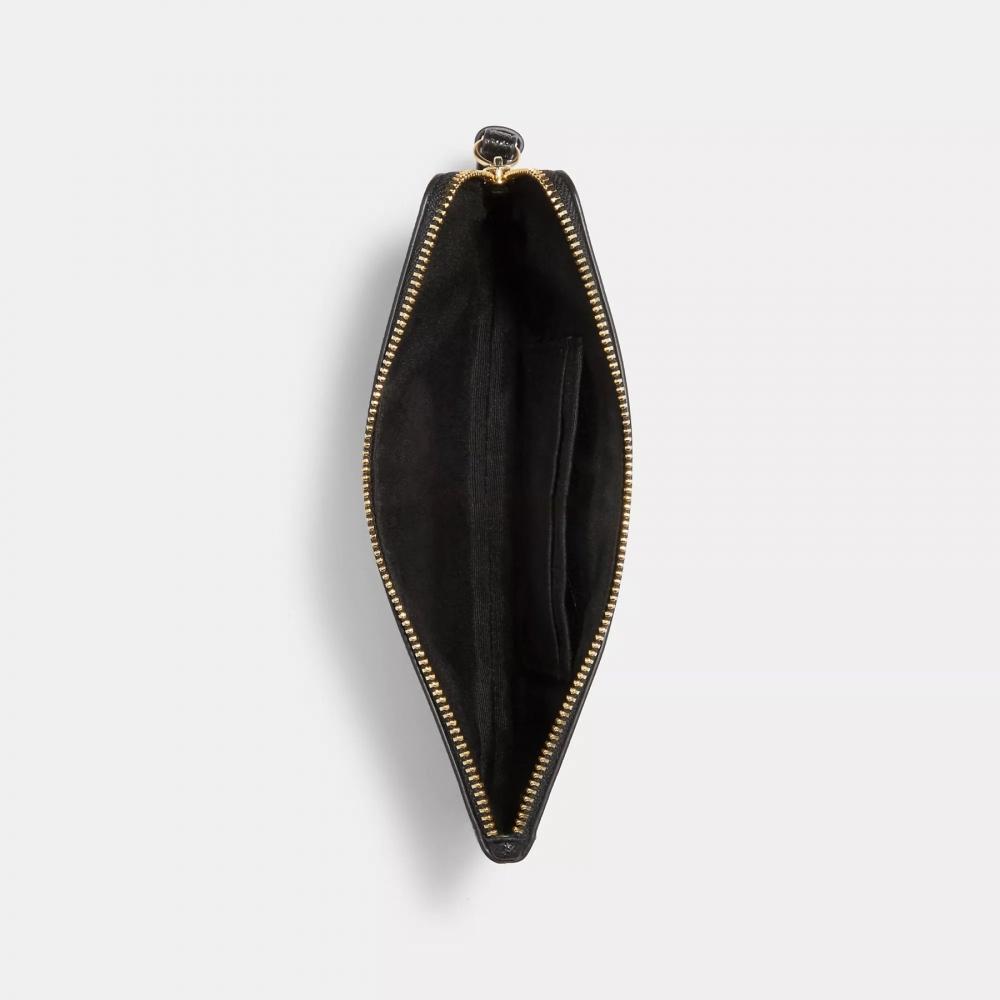 Coach Large Corner Zip Wristlet Gold Black