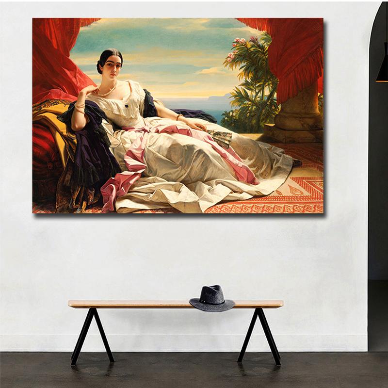 Franz Hal, бесплатная доставка, классический двор, благородная женская картина маслом, печать на холсте, картина в стиле арт-деко