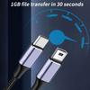 1m Type C To USB 5Pin Charging Cord Nylon Braided Data Cable 480Mbps Data Transfer Wire Line Support OTG Function