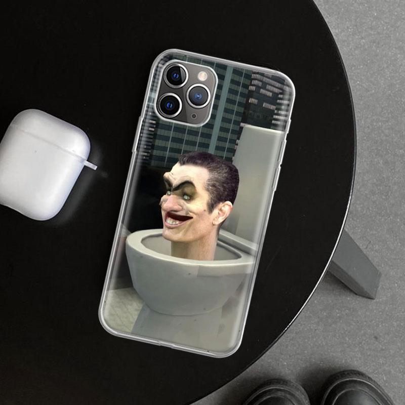 Чехол-бампер S-Skibidi Toilet для мобильного телефона iPhone 11 12 13 Mini 14 15 Plus 16 Pro Max 17 Air 7 8 + SE Арт Индивидуальная задняя крышка