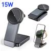 3 в 1 складное портативное беспроводное зарядное устройство многофункциональная док-станция для быстрой зарядки 15 Вт