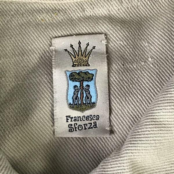 Франческа Сфорца Сделано в Италии Дизайнерская джинсовая куртка бежевого цвета женская M/L(ИСПОЛЬЗОВАЛ)