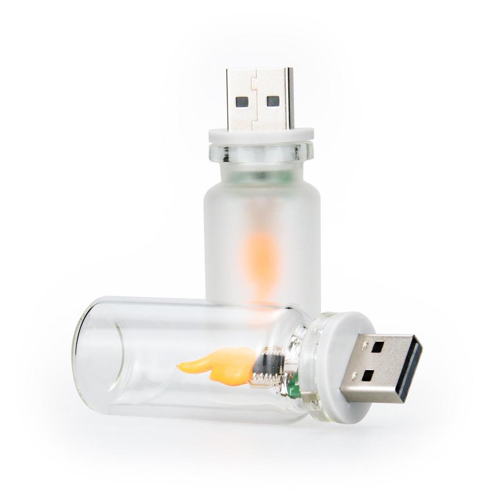 RX9008 Светодиодный светильник-свеча с эффектом пламени, мерцающий, USB, для автомобиля или письменного стола в спальне.